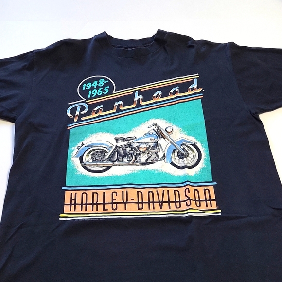 Vintage 1991 Harley Davidson Holoubek Men's Black T-shirt Size Xl Double Sided - Picture 1 of 16